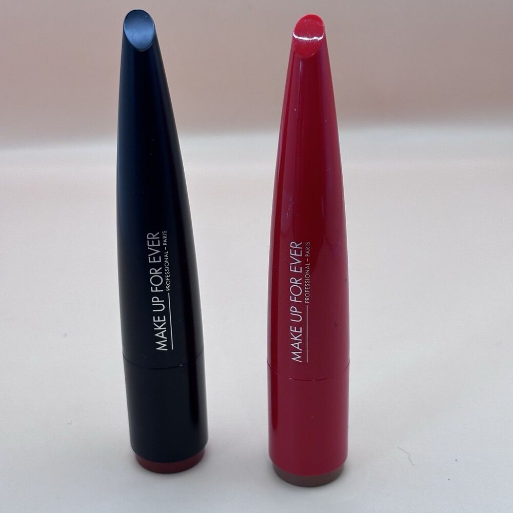 Make up for Ever Rouge Artist Jubilant Caramel (130) & Virtuous Goji (320) Lips